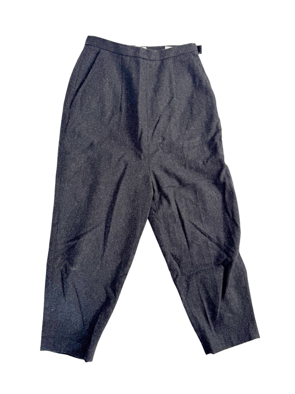 Oak + Fort Flecked Charcoal grey High Waist Trouser Academia Style